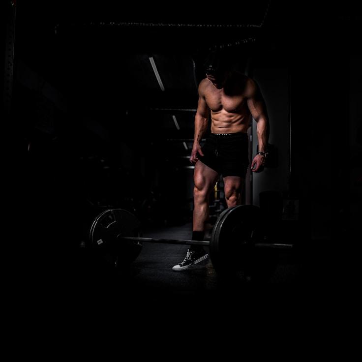 Weight training area with free weights and machines